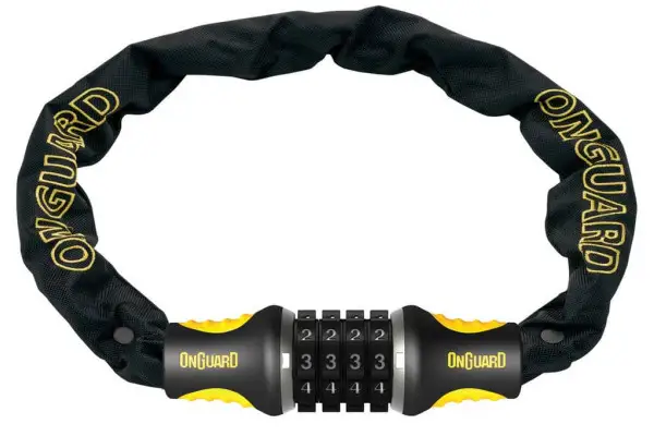 Замок Onguard MASTIFF COMBO цепь 120cм x 6мм усиленная титаном + интегрированный кодовый замок на 4 цифры - Магазин ВелоБуча
