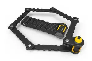 Замок складной Onguard K9 Heavy Duty Combo, 88,5см, кодовый на 4 цифры. Прорезиненная коробка-держатель на раму