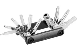 Мультитул Crankbrothers F10+, 2/2.5/3/4/5/6/8мм, T25, Phillips #2, flat #1, металевий кейс з відкривалкою, чорний - Магазин ВелоБуча