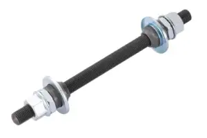 Вісь втулки пров. Quando KT-260F 140mm nut MTB на гайках сталева, чорн. - Магазин ВелоБуча