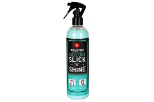 Силіконовий захист і блиск Weldtite 03042 Silicone Slick N Shine для ніг вилок та покришок, спрей, 400мл - Магазин ВелоБуча
