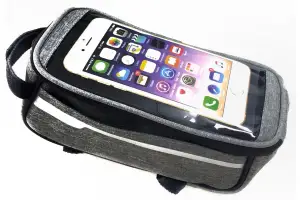 Сумка на верхню трубу рами Green Cycle Clarity, 21х9х10см, із відділенням для телефону 15,8х9см, чорний - Магазин ВелоБуча