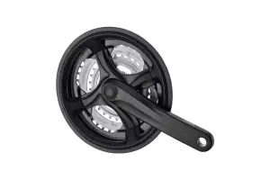 Комплект шатунов PROWHEEL TY-CM99, 170mm, 28/38/48T, защита цепи, звёзды сталь, под квадрат, black - Магазин ВелоБуча