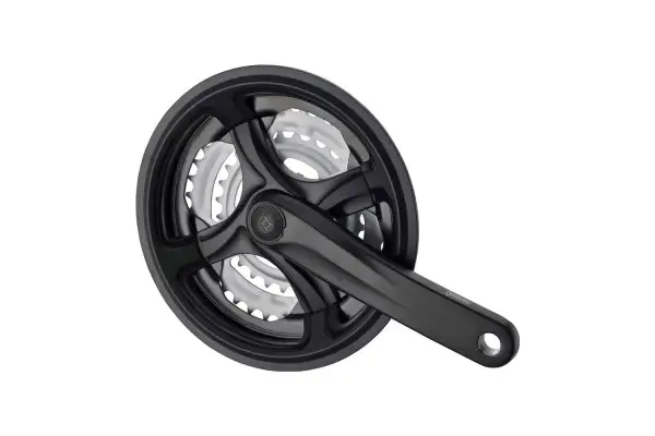 Комплект шатунов PROWHEEL TY-CM99, 170mm, 28/38/48T, защита цепи, звёзды сталь, под квадрат, black - Магазин ВелоБуча