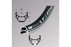 Обід Remerx DRAGON LINE RX 719, 28'', 622x19, 36 відп., AV, чорний анодований, V-Br, CNC