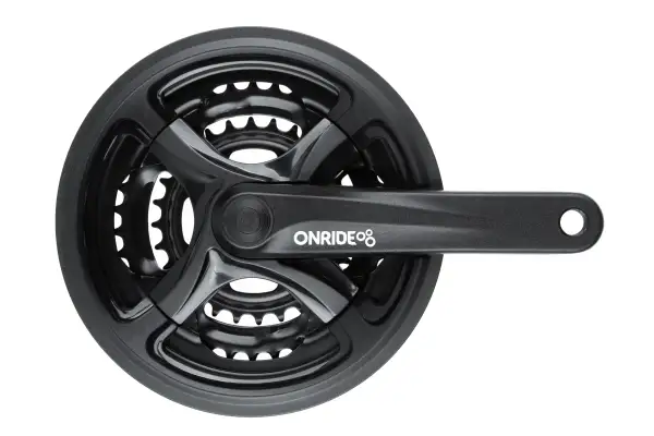 Комплект шатунів ONRIDE Trio 840P, під квадрат, 175 мм, 48-38-28Т, на 8/7/6 шв., чорний - Магазин ВелоБуча