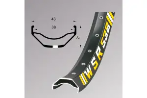 Обед Remerx WSR RX 2038, 29, 622x38, 32 отв., AV, пистонированный, черный анодированный, E-Bike - Магазин ВелоБуча