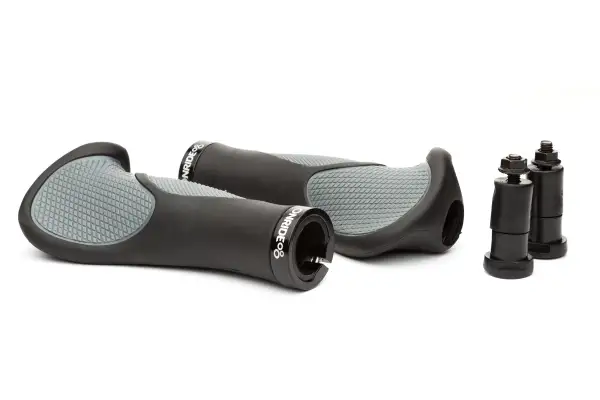 Грипси ONRIDE HornGrip10, ергономічні з ріжками, два замки, 140 мм, чорний/сірий - Магазин ВелоБуча