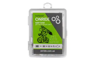 Велоаптечка ONRIDE Сhamber, пластиковый бокс (6 заплат, металлический скребок, клей 7 мл, резинка ниппеля) - Магазин ВелоБуча