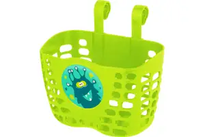 Кошик дитячий пластиковий на кермо KLS Buddy Монстрік, яскраво-зелений