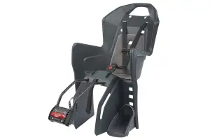 Детское кресло заднее POLISPORT Koolah FF на подседельную трубу, 26"-28", 9-22 кг, темно-серое.