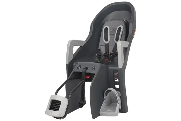 Дитяче крісло заднє POLISPORT Guppy Maxi+ RS на підсідельну трубу, 26-28, 9-22 кг, сіре - Магазин ВелоБуча