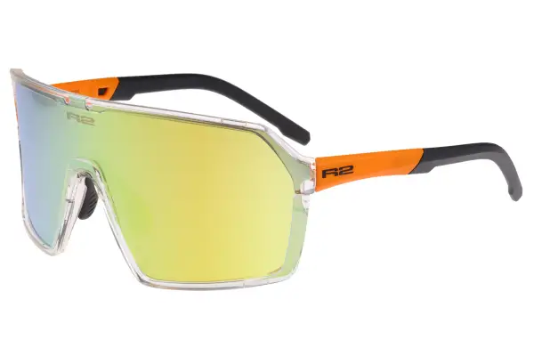 Очки R2 FACTOR clear-orange (TR90), линза smoke (Polarized TAC), покрытие orange full revo, кат. - R2 - Магазин ВелоБуча Очки R2 FACTOR clear-orange (TR90), линза smoke (Polarized TAC), покрытие orange full revo, кат. - Магазин ВелоБуча