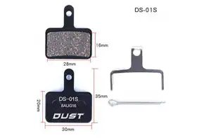 Колодки гальмівні disc Напівметал DUST DS-01S Shimano M515/M446/Tektro Draco AM (брендоване пакування) - Магазин ВелоБуча