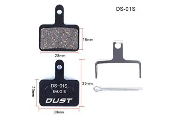 Колодки тормозные disc Полуметалл DUST DS-01S Shimano M515/M446/Tektro Draco AM (брендированная упаковка) - Магазин ВелоБуча