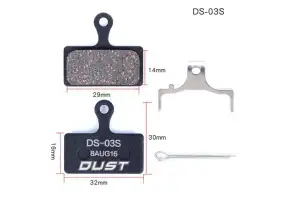 Колодки тормозные disc Полуметалл DUST DS-03S Shimano M985/988/785/666/675/615, FSA K-Force DB-XC-9000 AM (брендированная упаковка) - Магазин ВелоБуча