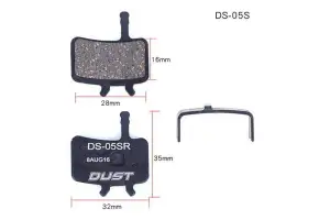 Колодки гальмівні disc Напівметал DUST DS-05S AVID BB7，Juicy3/5/7，Ultimate and Promax DSK-950 AM (брендоване пакування) - Магазин ВелоБуча