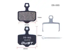 Колодки тормозные disc Полуметалл DUST DS-06S AVID Elixir /R/CR Mag /E1/E3/E5/E7/E9/XO/XX AM (брендированная упаковка) - Магазин ВелоБуча