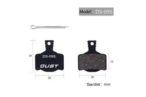 Колодки тормозные disc Полуметалл DUST DS-09S MAGURA MT2、MT4、MT6、MT8 AM (брендированная упаковка) - Магазин ВелоБуча