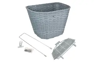 Корзина Пластик на рулевую колонку 24-28 360*250*250 мм со стойкой 400L 25,4 CK-006S серый с крышкой - Магазин ВелоБуча
