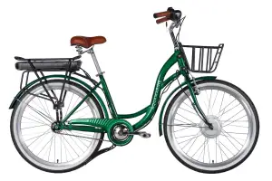 Велосипед с электроприводом 26" ST Dorozhnik eAQUAMARINE BH рама-17" 36B 13А*г 500Вт зеленый YS 902 с корзиной 2026