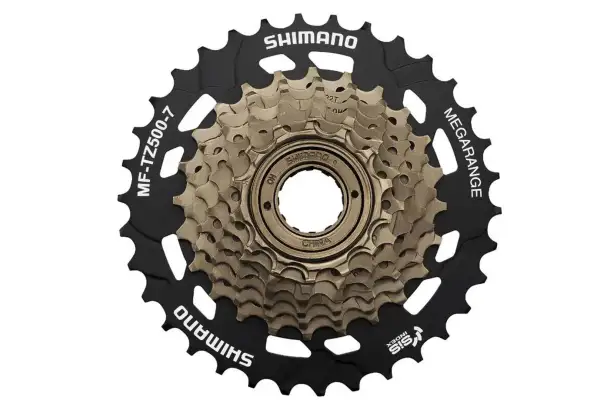 Тріскачка 7 14-34Т Сталь SHIMANO MF-TZ500-7 Megarange коричневий - Магазин ВелоБуча