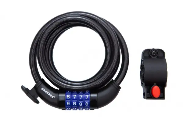 Замок тросовый кодовый BRAVVOS LOC-125-135 1500мм *10мм черный AM (брендированная упаковка) - BRAVVOS - Магазин ВелоБуча Замок тросовый кодовый BRAVVOS LOC-125-135 1500мм *10мм черный AM (брендированная упаковка) - Магазин ВелоБуча