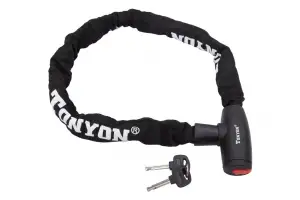 Замок цепной на ключе BEcool BC-LK-715D 900мм *8мм черный AM (брендированная упаковка) - Магазин ВелоБуча