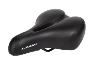 Седло с замком 258*184 мм комфортно с отверстием, с амортизаторами K.San YBT-7198 LEON черный logo LEON