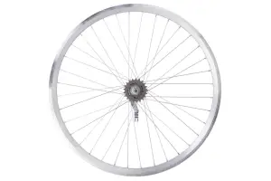 Колесо задн. VLT 28" AL 36H двуст. дорожн. silver; Втулка тормозная VELOSTEEL (Чехия) на гайках