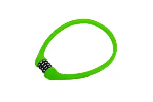 Замок тросовий ACL-77 SILICONE code  12x600mm, зелений - Магазин ВелоБуча