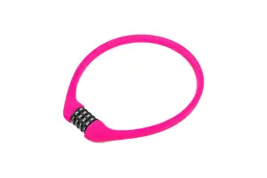 Замок тросовый ACL-77 SILICONE code 12x600mm, розовый - Магазин ВелоБуча