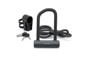 Замок Author U-lock & Cable Lock AUL Cliff ART 150x75mm/d.12x1000mm, цвет черный - Магазин ВелоБуча