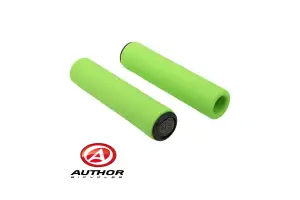 Грипсы Author AGR SILICONE Elite, l.130 мм, цвет: неоново зеленый - Магазин ВелоБуча