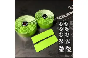 Обмотка керма Fouriers Bartape 3.0мм поліуретан заглушки з/болт зел - Магазин ВелоБуча