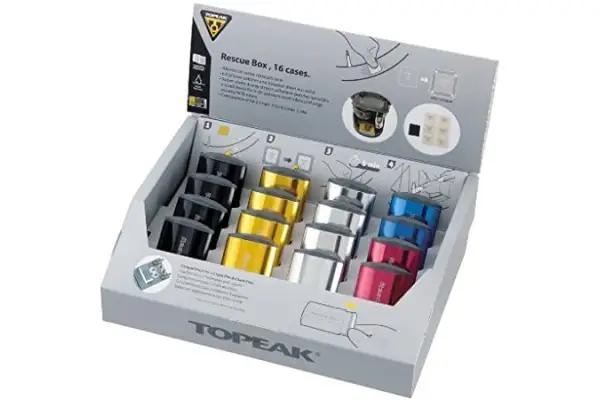 Велоаптечка Topeak Rescue Box б/клей заплаты 6шт наждак+алюм футляр дисплей16кпл - Магазин ВелоБуча
