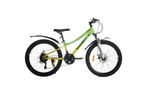 Велосипед SPARK NERO (колеса – 24", стальная рама – 12") салатовый с желтым Велосипед SPARK NERO (колеса – 24", стальная рама – 12") салатовый с желтым