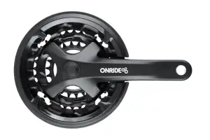 Комплект шатунов ONRIDE Trio 850P, под квадрат, 170 мм, 42-32-22Т, на 8/7/6 шв., с защитой, черный - Магазин ВелоБуча