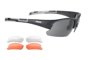 Окуляри ONRIDE Lead 30 матово-чорні з лінзами димчасті кат 3 (17%); помаранчевий кат 2 (37%); прозорі - Магазин ВелоБуча