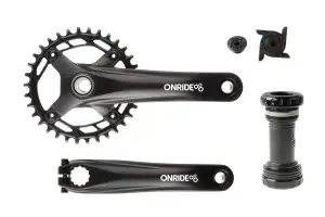 Комплект шатунов ONRIDE Solo Pro 1110, Hollowtech, 170 мм, 34Т, BCD 104 мм, на 11/10/9 шв., с кареткой. - Магазин ВелоБуча