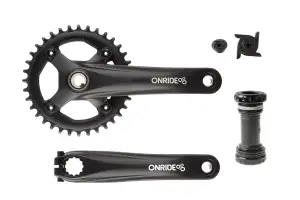 Комплект шатунів ONRIDE Solo Pro 1140, Hollowtech, 170 мм, 36Т, BCD 104 мм, на 11/10/9 шв. з кареткою. - Магазин ВелоБуча