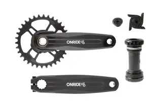 Комплект шатунов ONRIDE Solo Pro 1230, под Hollowtech, 170 мм, 34Т, на 12/11 шв., с кареткой, черный - Магазин ВелоБуча