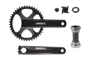 Комплект шатунов ONRIDE Solo Pro 1210, Hollowtech, 170 мм, 42Т, BCD 110 мм, 12/11 шв., с кареткой, ч - Магазин ВелоБуча