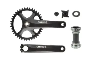 Комплект шатунов ONRIDE Solo Pro 1130, Hollowtech, 170 мм, 40Т, BCD 110 мм, на 11/10/9 шв., с кареткой. - Магазин ВелоБуча