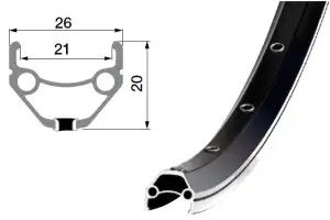 Обід ONRIDE Prime 21, 28, 622x21, 36 відп., AV, пістонований, чорний анодований, V-Br, CNC - Магазин ВелоБуча