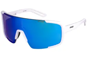 Очки R2 IMPULSE white (shiny), линза smoke (ice blue chrome) PC, кат. 3 - Магазин ВелоБуча
