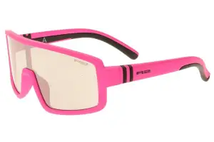 Детские очки R2 INVADER neon/pink (TPEE), линза smoke, покрытие silver mirror, кат. 2