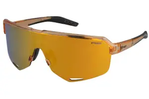 Очки R2 FLUKE amber (crystal, shiny), линза brown (gold chrome) PC, кат. 3 - Магазин ВелоБуча