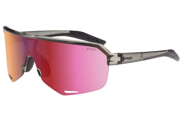 Окуляри R2 FLUKE dark/grey (PC), лінза pink (HD), покриття black/red full revo, кат. 3 - Магазин ВелоБуча