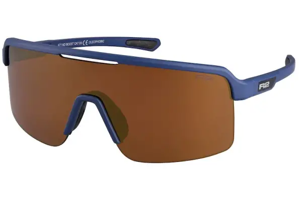 Очки R2 BOOST blue-grey (matt), линза brown (copper chrome) PC High contrast HD, кат. 3 - Магазин ВелоБуча